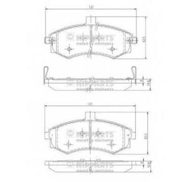 Колодки тормозные дисковые для HYUNDAI ELANTRA(XD), MATRIX(FC) <b>NIPPARTS J3600535</b>