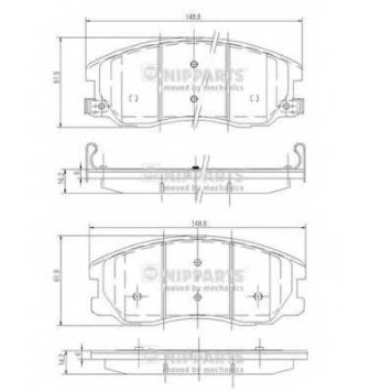 Колодки тормозные дисковые для CHEVROLET CAPTIVA(C100,C140) / DAEWOO WINSTORM / OPEL ANTARA <b>NIPPARTS J3600913</b>