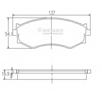 Колодки тормозные дисковые для HYUNDAI COUPE, LANTRA, SONATA / NISSAN 200 SX, PRAIRIE, PRIMERA, SKYLINE / SSANGYONG KORANDO, MUSSO <b>NIPPARTS J3601042</b>