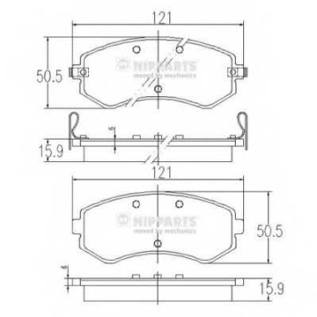 Колодки тормозные дисковые для NISSAN ALMERA(N15), PATROL GR(Y61), PATROL <b>NIPPARTS J3601060</b>