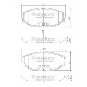 Колодки тормозные дисковые для INFINITI I30, J30, M30 Convertible, M30, Q45 / NISSAN AVENIR, CEDRIC, CEFIRO, GLORIA, MAXIMA QX, MAXIMA <b>NIPPARTS J3601074</b>