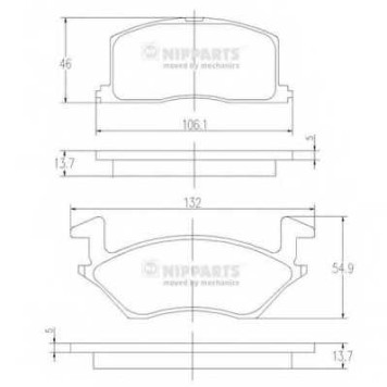 Колодки тормозные дисковые для TOYOTA STARLET(#P8#,EP91) <b>NIPPARTS J3602057</b>