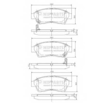 Колодки тормозные дисковые для TOYOTA CALDINA, CAMRY, CARINA E, CELICA, COROLLA LEVIN, COROLLA, CORONA, CRESTA, CROWN, CURREN, GAIA, MARK, PICNIC, RAV 4, SCEPTER, SPRINTER, VISTA <b>NIPPARTS J3602064</b>