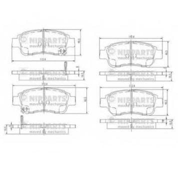 Колодки тормозные дисковые для TOYOTA ECHO, PLATZ, PROBOX/SUCCEED, SOLUNA VIOS, VIOS, YARIS <b>NIPPARTS J3602086</b>