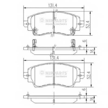 Колодки тормозные дисковые для TOYOTA COROLLA(##E11#,#E11#) <b>NIPPARTS J3602089</b>