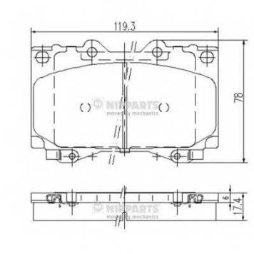 Колодки тормозные дисковые для LEXUS LX / TOYOTA LAND CRUISER 100, LAND CRUISER 150, LAND CRUISER 90, LAND CRUISER <b>NIPPARTS J3602097</b>