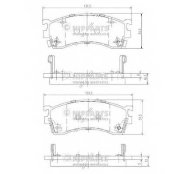 Колодки тормозные дисковые для MAZDA 323 F(BJ), 626(GE,GF,GW), FAMILIA(BA,BJ), MX-6(GE), PREMACY(CP), XEDOS 6(CA) <b>NIPPARTS J3603038</b>