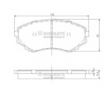 Колодки тормозные дисковые для MAZDA B-SERIE(UF), E-SERIE(SD1,SG,SL,SR2), MPV(LV,LW) <b>NIPPARTS J3603046</b>