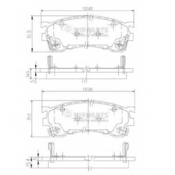 Колодки тормозные дисковые для MAZDA 323 F(BJ), 626(GF,GW), FAMILIA(BJ), MX-6(GD), PREMACY(CP), XEDOS 6(CA) <b>NIPPARTS J3603061</b>