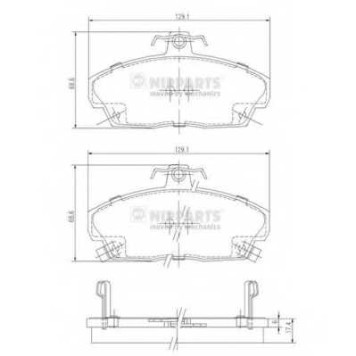 Колодки тормозные дисковые для HONDA ACCORD(CH), CIVIC(EJ, EK, EM2, EP, ES, EU, EV, MA, MB, MC), CONCERTO(HW, HWW, MA), LEGEND(KA9) <b>NIPPARTS J3604031</b>