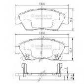 Колодки тормозные дисковые для HONDA AIRWAVE, CIVIC(EC, ED, EE, EG, EH, EJ, EK, EM1, EM2, ES, MA, MB), CRX(EG, EH), JAZZ(GD), STREAM(RN) <b>NIPPARTS J3604033</b>