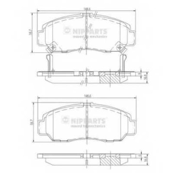 Колодки тормозные дисковые для ACURA TL, TSX / HONDA ACCORD, CIVIC, CROSSROAD, FR, INSPIRE, LEGEND, ODYSSEY, SHUTTLE, STEPWGN, STREAM <b>NIPPARTS J3604051</b>