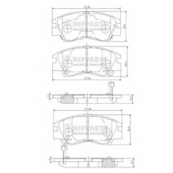 Колодки тормозные дисковые для MITSUBISHI L 200, L 300, PAJERO, SPACE <b>NIPPARTS J3605027</b>