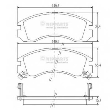 Колодки тормозные дисковые для CITROEN C-CROSSER / MITSUBISHI DELICA, DIAMANTE, ECLIPSE, FTO, GALANT, GTO, L 200, L 300, L 400 / SPACE GEAR, L 400, LANCER, MAGNA, OUTLANDER, PAJERO, SIGMA, SPACE RUNNER, SPACE, VERADA / PEUGEOT 4007 <b>NIPPARTS J3605031</b