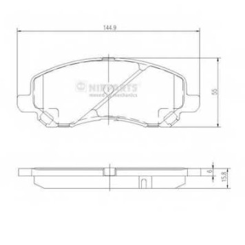 Колодки тормозные дисковые для CHRYSLER SEBRING / CITROEN C4 AIRCROSS / LANCIA FLAVIA / MITSUBISHI ASX, ECLIPSE, GALANT, GRANDIS, LANCER, OUTLANDER, SPACE RUNNER / PEUGEOT 4008 <b>NIPPARTS J3605046</b>