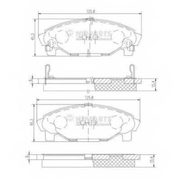 Колодки тормозные дисковые для DAIHATSU CHARADE(G200,G202,G203), GRAN MOVE(G3) <b>NIPPARTS J3606011</b>