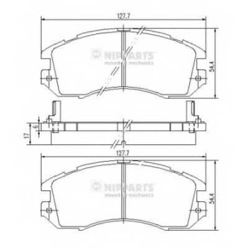Колодки тормозные дисковые для SUBARU IMPREZA(GC,GD,GF,GFC,GG), LEGACY(BC,BD,BG,BJF) <b>NIPPARTS J3607005</b>