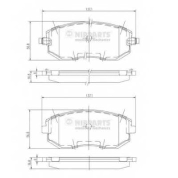 Колодки тормозные дисковые для SUBARU BRZ, FORESTER, IMPREZA, LEGACY, OUTBACK, XV / TOYOTA GT 86 <b>NIPPARTS J3607015</b>