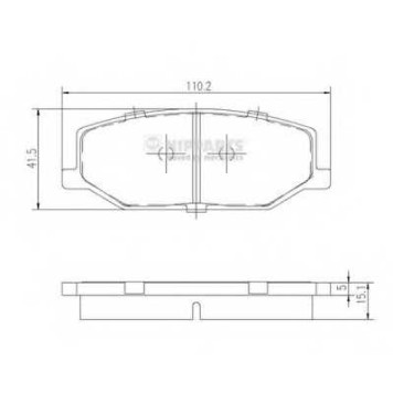 Колодки тормозные дисковые для SUZUKI JIMNY(FJ), SAMURAI(SJ), SJ 410, SJ 413 <b>NIPPARTS J3608003</b>