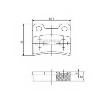 Колодки тормозные дисковые для FORD ESCORT(AAL, ABL, AFL, ALL, ANL, AVL, GAL), ORION(GAL) / KIA SEPHIA(FA) <b>NIPPARTS J3610303</b>