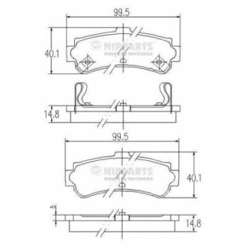 Колодки тормозные дисковые для NISSAN ALMERA(N15), SUNNY <b>NIPPARTS J3611039</b>