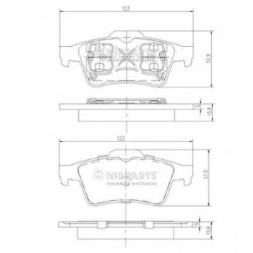 Колодки тормозные дисковые для NISSAN PRIMERA(P12,WP12) <b>NIPPARTS J3611045</b>