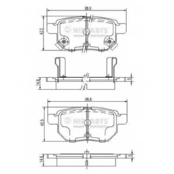 Колодки тормозные дисковые для LEXUS CT / SUBARU TREZIA / SUZUKI VITARA / TOYOTA AURIS, COROLLA RUMION, COROLLA, IQ, MATRIX, PRIUS PLUS, PRIUS, URBAN CRUISER, VERSO S, VIOS/YARIS, YARIS, ZELAS <b>NIPPARTS J3612034</b>