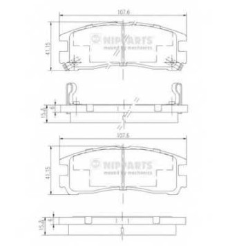 Колодки тормозные дисковые для CHRYSLER SEBRING / HYUNDAI SANTAMO / MITSUBISHI ECLIPSE, GALANT, GTO, MAGNA, PAJERO PININ, PAJERO, SANTAMO, SAPPORO, SIGMA, SPACE RUNNER, SPACE, VERADA <b>NIPPARTS J3615003</b>
