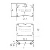 Колодки тормозные дисковые для MITSUBISHI GALLOPER(JK-01), PAJERO(K90,KG#,KH#) <b>NIPPARTS J3615011</b>