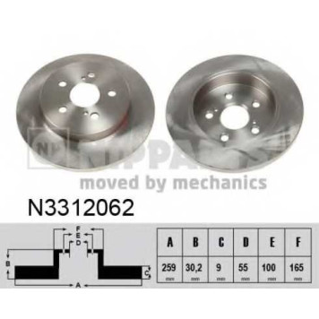 Тормозной диск NIPPARTS N3312062