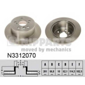 Тормозной диск NIPPARTS N3312070