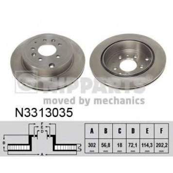 Тормозной диск NIPPARTS N3313035