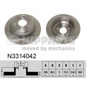 Тормозной диск NIPPARTS N3314042