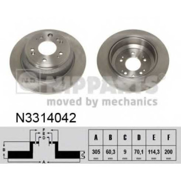 Тормозной диск NIPPARTS N3314042