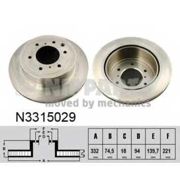 Тормозной диск NIPPARTS N3315029