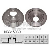 Тормозной диск NIPPARTS N3315039