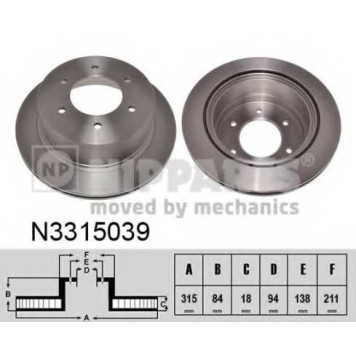 Тормозной диск NIPPARTS N3315039