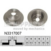 Тормозной диск NIPPARTS N3317007