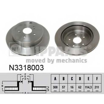 Тормозной диск NIPPARTS N3318003