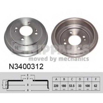 Тормозной барабан NIPPARTS N3400312