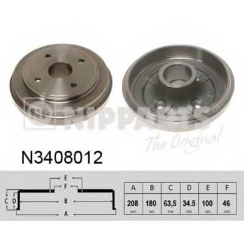 Тормозной барабан NIPPARTS N3408012