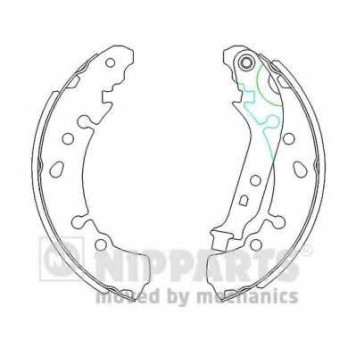 Комплект тормозных колодок для DAIHATSU CHARADE / TOYOTA YARIS(KSP13#, KSP9#, NCP13#, NCP9#, NHP13#, NLP13#, NSP13#, NSP9#, SCP9#, ZSP9#) <b>NIPPARTS N3502091</b>