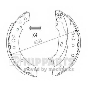 Комплект тормозных колодок для MITSUBISHI COLT CZC(RG), COLT PLUS(Z2#W), COLT(Z2#A,Z3#A) <b>NIPPARTS N3505043</b>