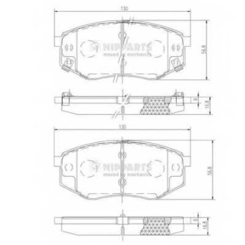 Колодки тормозные дисковые для HYUNDAI ix20(JC) / KIA SOUL(PS) <b>NIPPARTS N3600545</b>