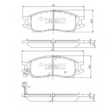 Колодки тормозные дисковые для NISSAN ALMERA(B10,N16) <b>NIPPARTS N3601097</b>