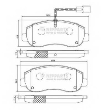Колодки тормозные дисковые для NISSAN NV400 / OPEL MOVANO / RENAULT MASTER(EV,FV,HV,JV,UV) <b>NIPPARTS N3601105</b>