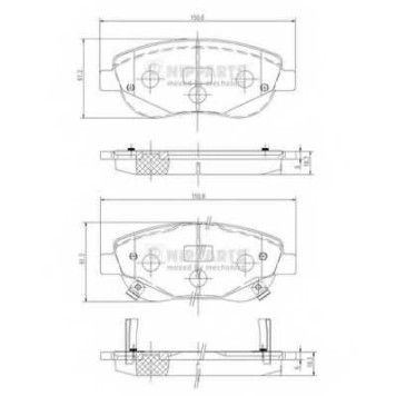 Колодки тормозные дисковые для TOYOTA AVENSIS(ADT27,ZRT27), VERSO(#AUR2#,#ZGR2#) <b>NIPPARTS N3602135</b>