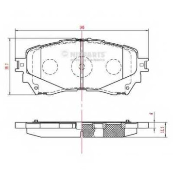Колодки тормозные дисковые для MAZDA 6(GH,GJ) <b>NIPPARTS N3603074</b>