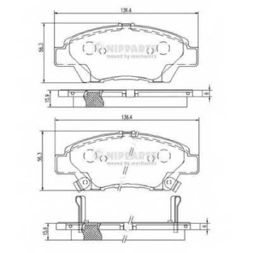 Колодки тормозные дисковые для HONDA CITY(GM), CR-Z(ZF1), INSIGHT(ZE#), JAZZ(GE,GK) <b>NIPPARTS N3604068</b>