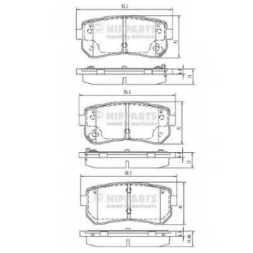 Колодки тормозные дисковые для HYUNDAI i10(PA) / KIA PICANTO(BA,TA) <b>NIPPARTS N3610313</b>